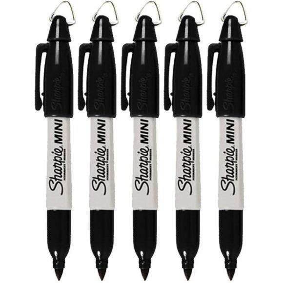 Permanent Markers with Golf Keychain Clips, Fine Point, Black Ink - Picture 2 of 2